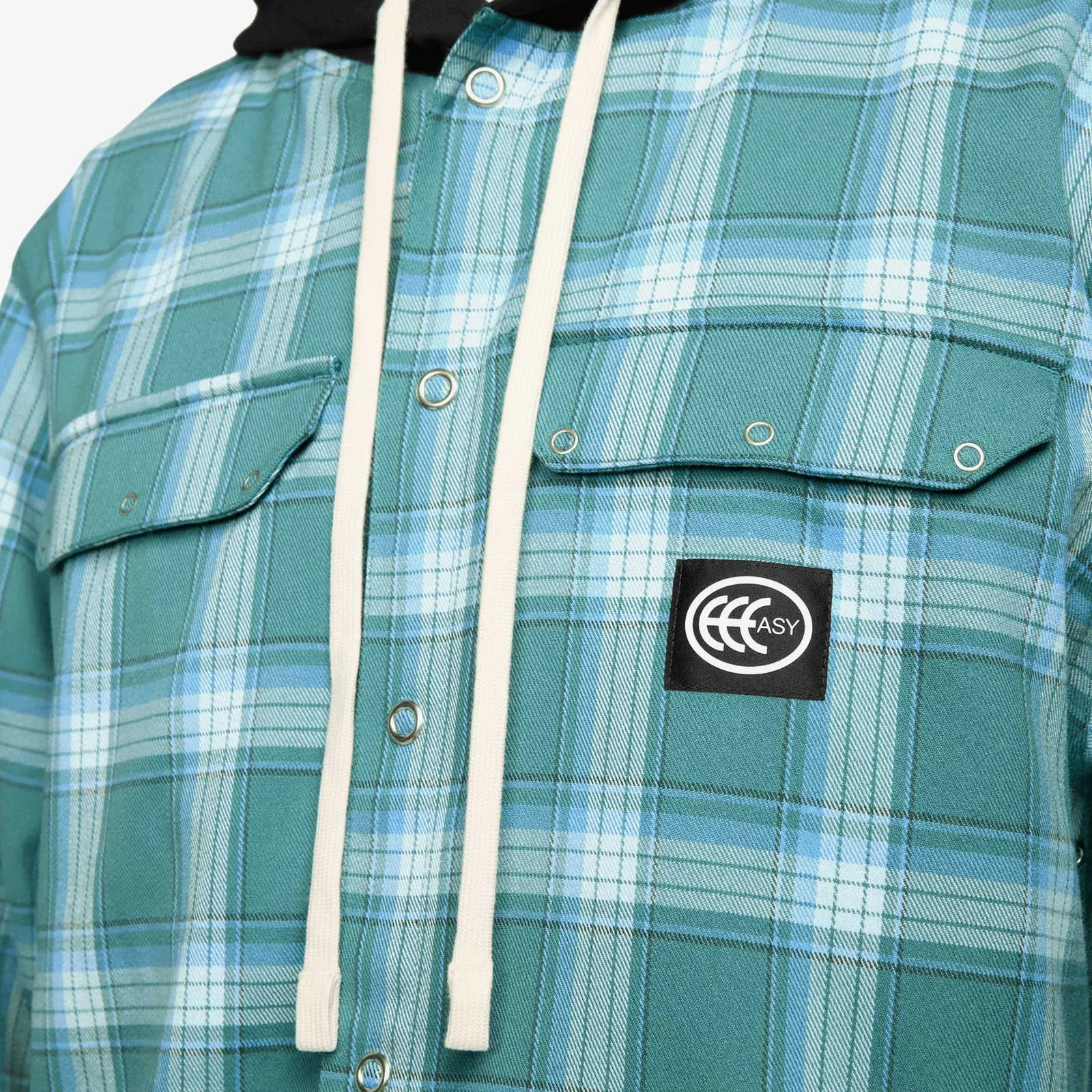 KD Hooded Basketball Flannel Jacket - Teal