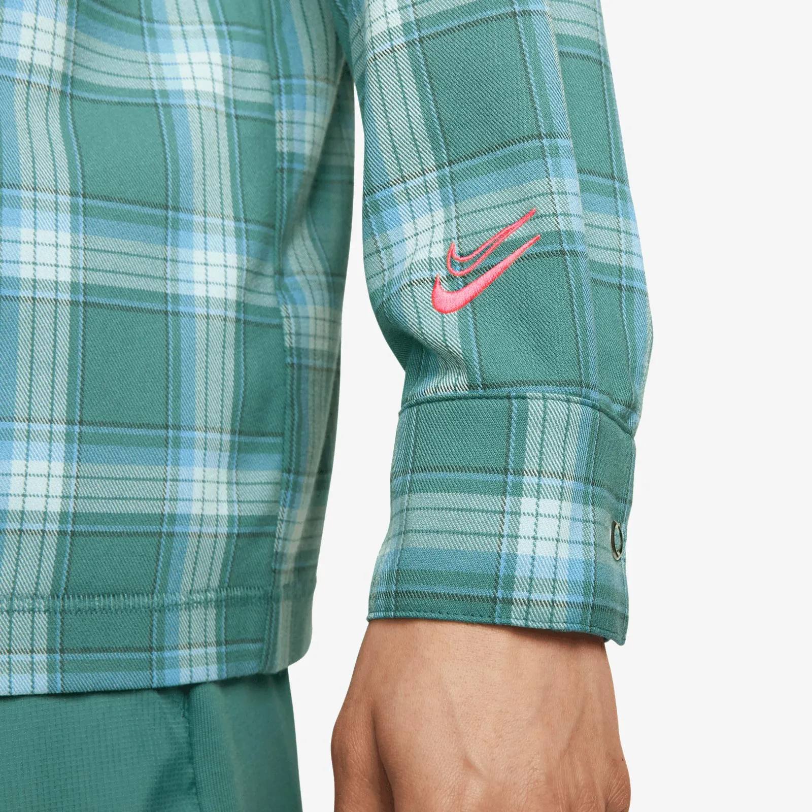 KD Hooded Basketball Flannel Jacket - Teal