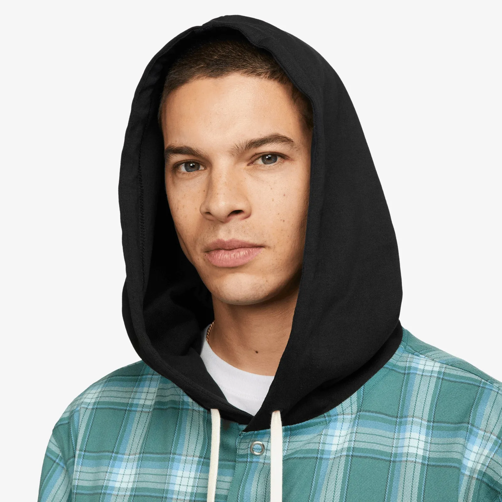 KD Hooded Basketball Flannel Jacket - Teal
