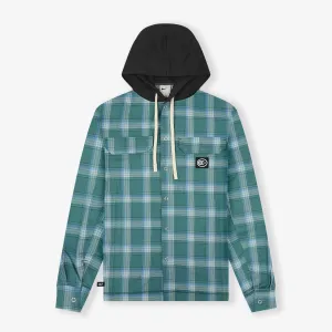 KD Hooded Basketball Flannel Jacket - Teal