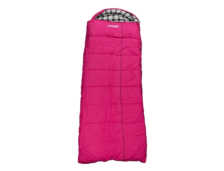 Kings Pink Premium Winter/Summer Sleeping Bag |-5°C to  5°C | Right zipper