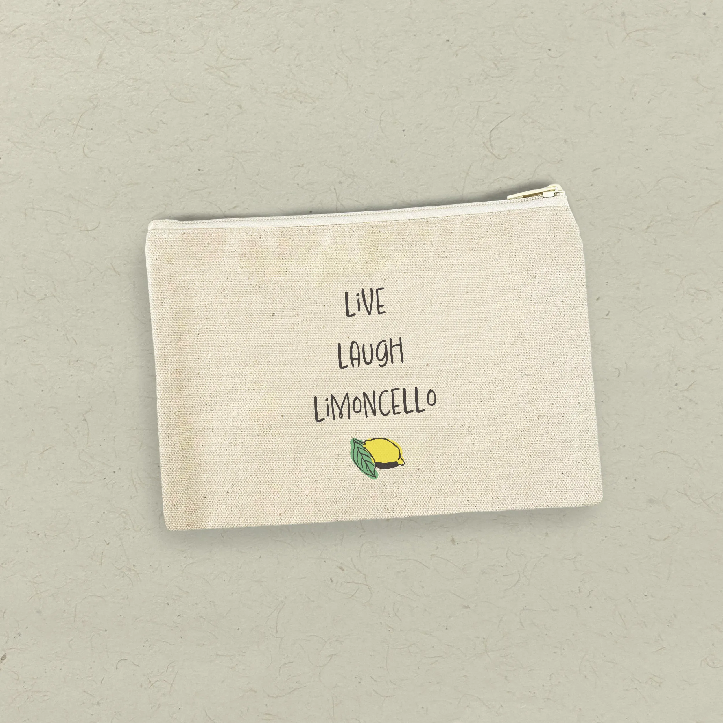 Live, Love, Limoncello - Canvas Zipper Pouch