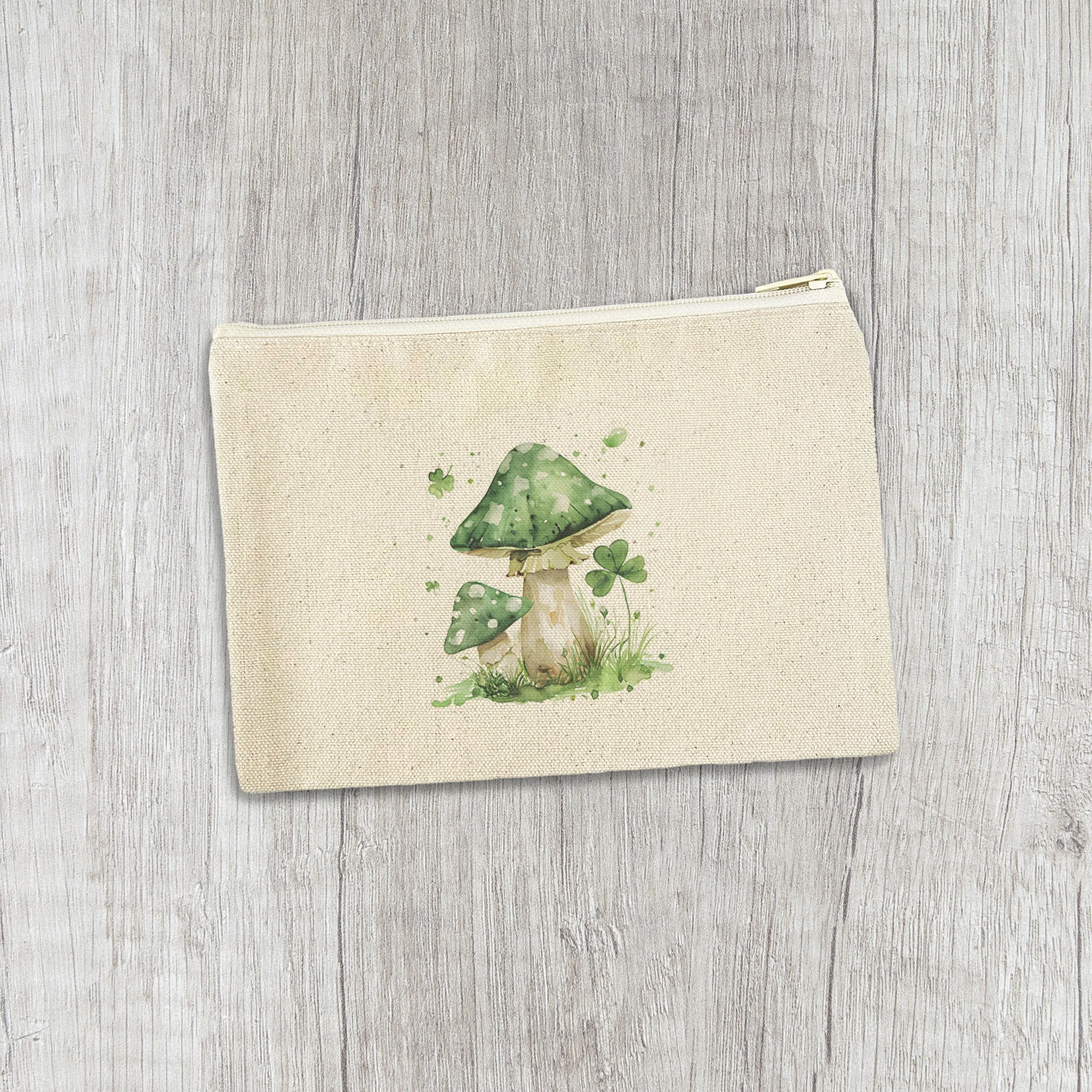 Lucky Mushrooms - St. Patrick's Day Canvas Zipper Pouch