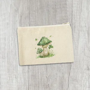 Lucky Mushrooms - St. Patrick's Day Canvas Zipper Pouch