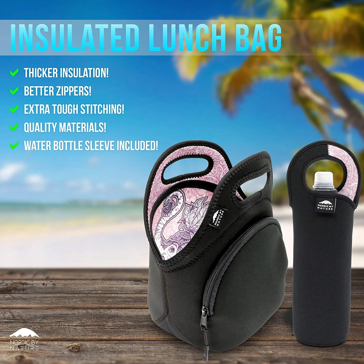 LUNCH BAG SET 12" ELEPHANT