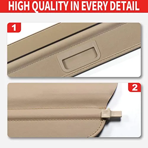 Marretoo for Mercedes Benz ML350 Cargo Cover ML Series Accessories 2006-2011 Beige Retractable Trunk Cover