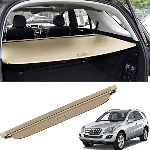 Marretoo for Mercedes Benz ML350 Cargo Cover ML Series Accessories 2006-2011 Beige Retractable Trunk Cover