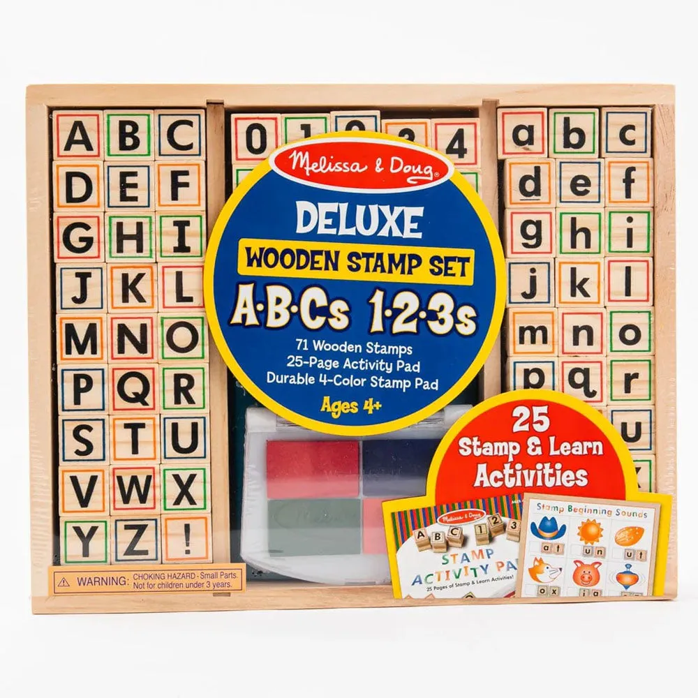 Melissa and Doug - Deluxe Wooden ABC-123 Stamp Set