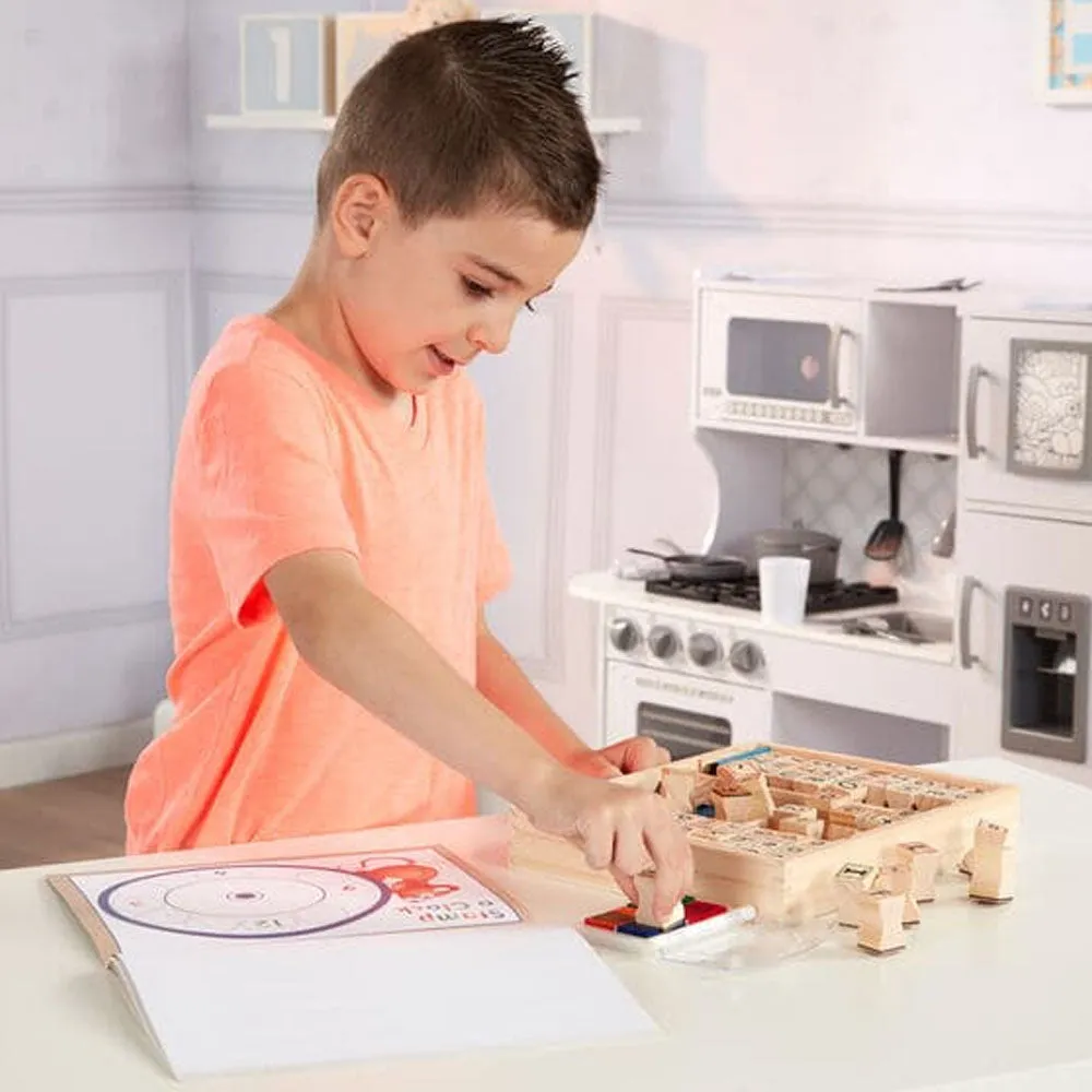 Melissa and Doug - Deluxe Wooden ABC-123 Stamp Set