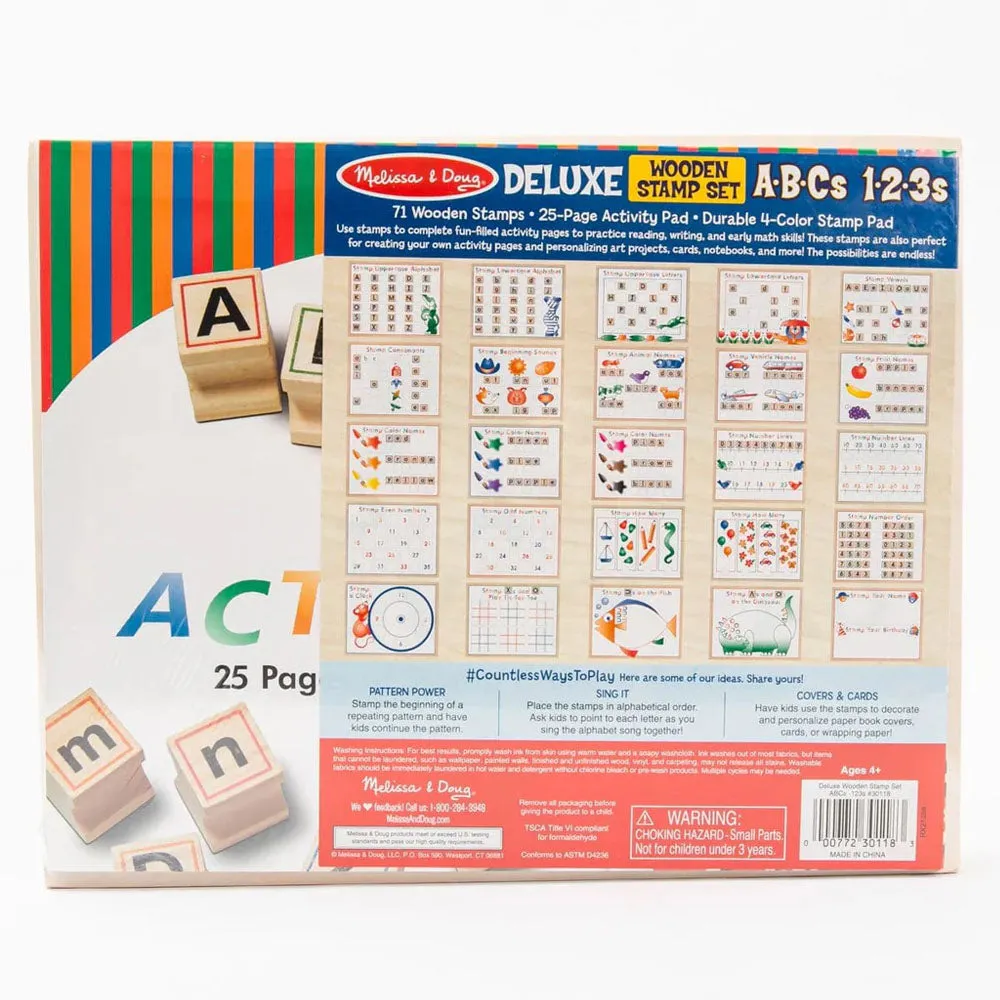 Melissa and Doug - Deluxe Wooden ABC-123 Stamp Set