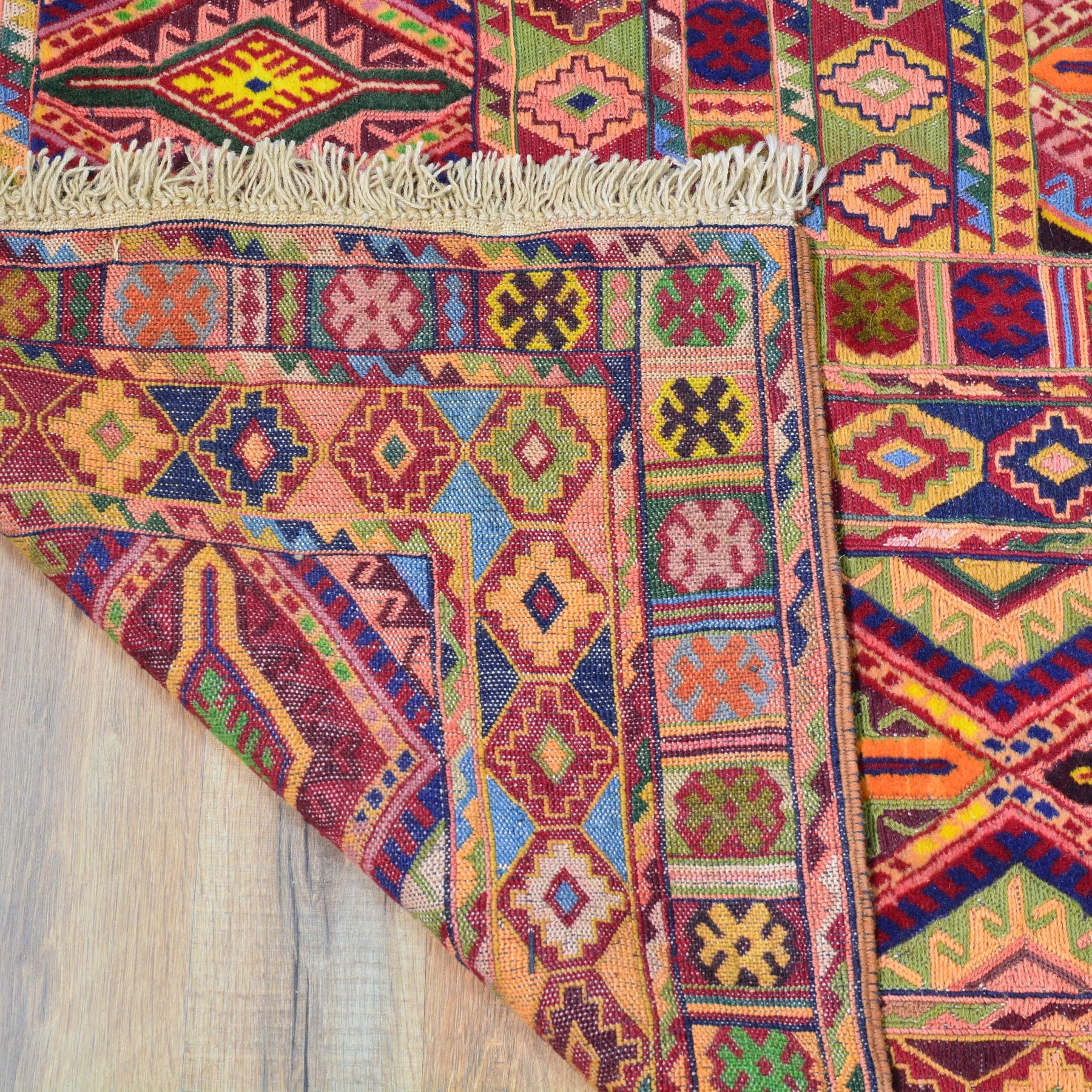 Multi-Weave Oriental Soumak Tribal Handmade Wool Rug (Size 5.0 X 6.5) Cwral-10008