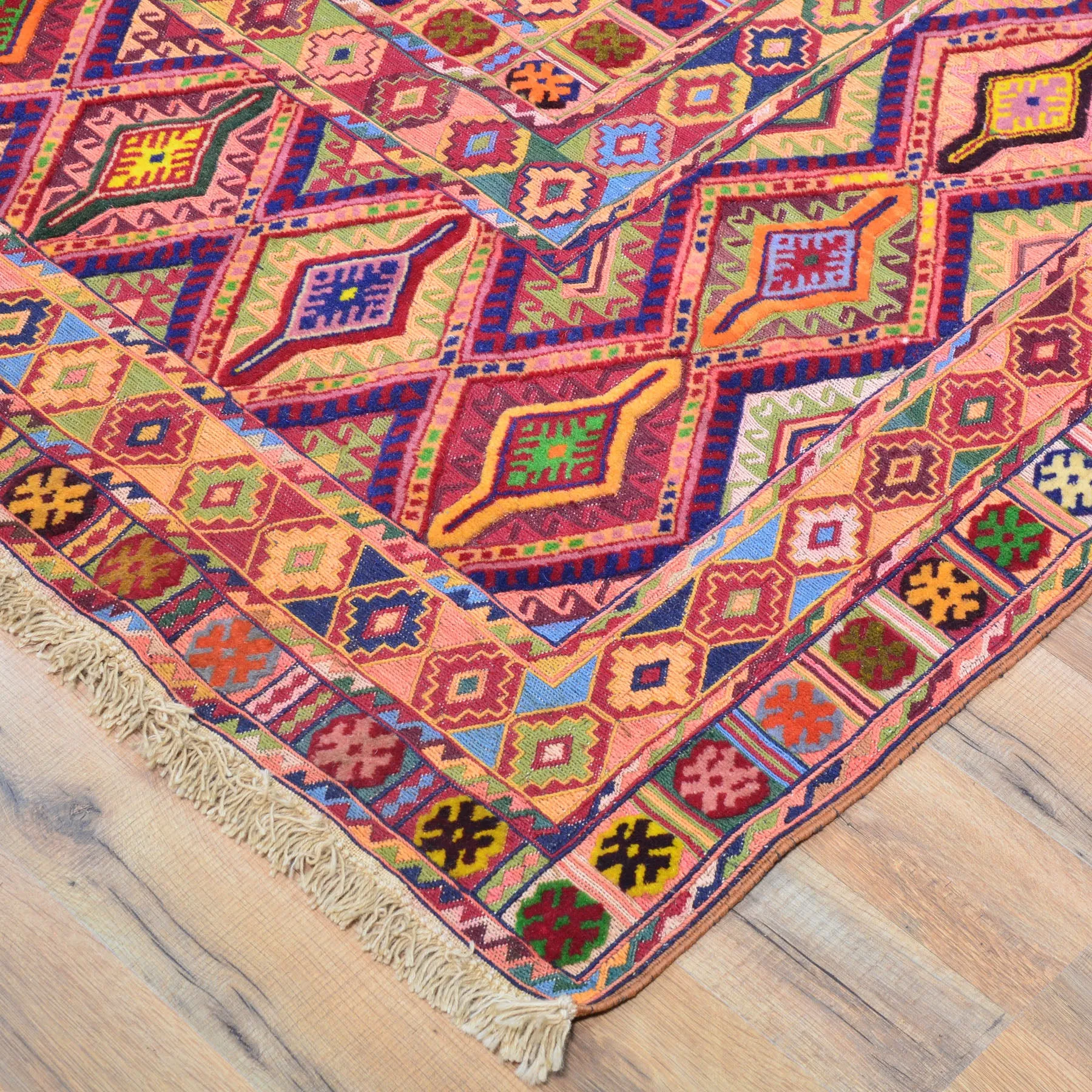 Multi-Weave Oriental Soumak Tribal Handmade Wool Rug (Size 5.0 X 6.5) Cwral-10008