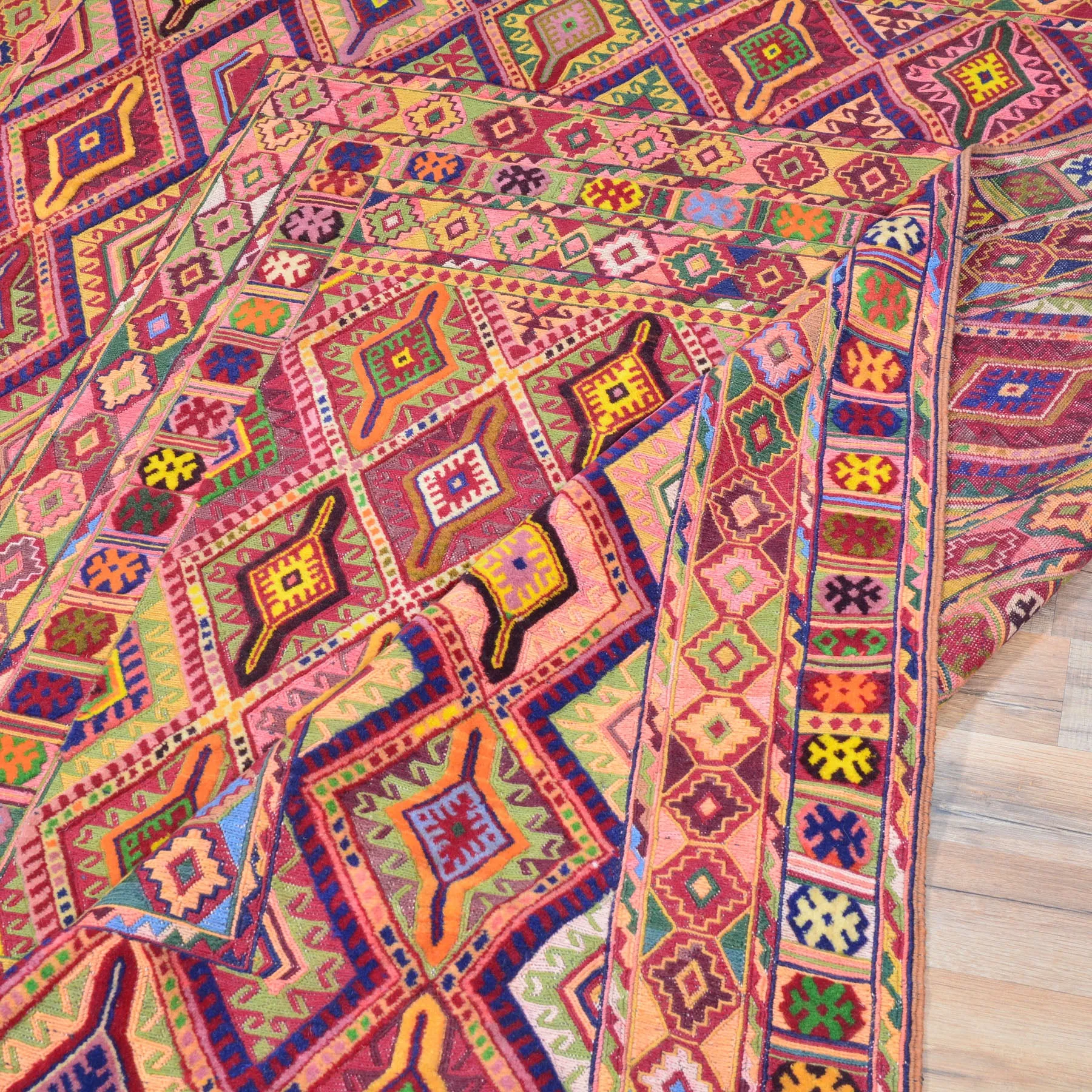 Multi-Weave Oriental Soumak Tribal Handmade Wool Rug (Size 5.0 X 6.5) Cwral-10008