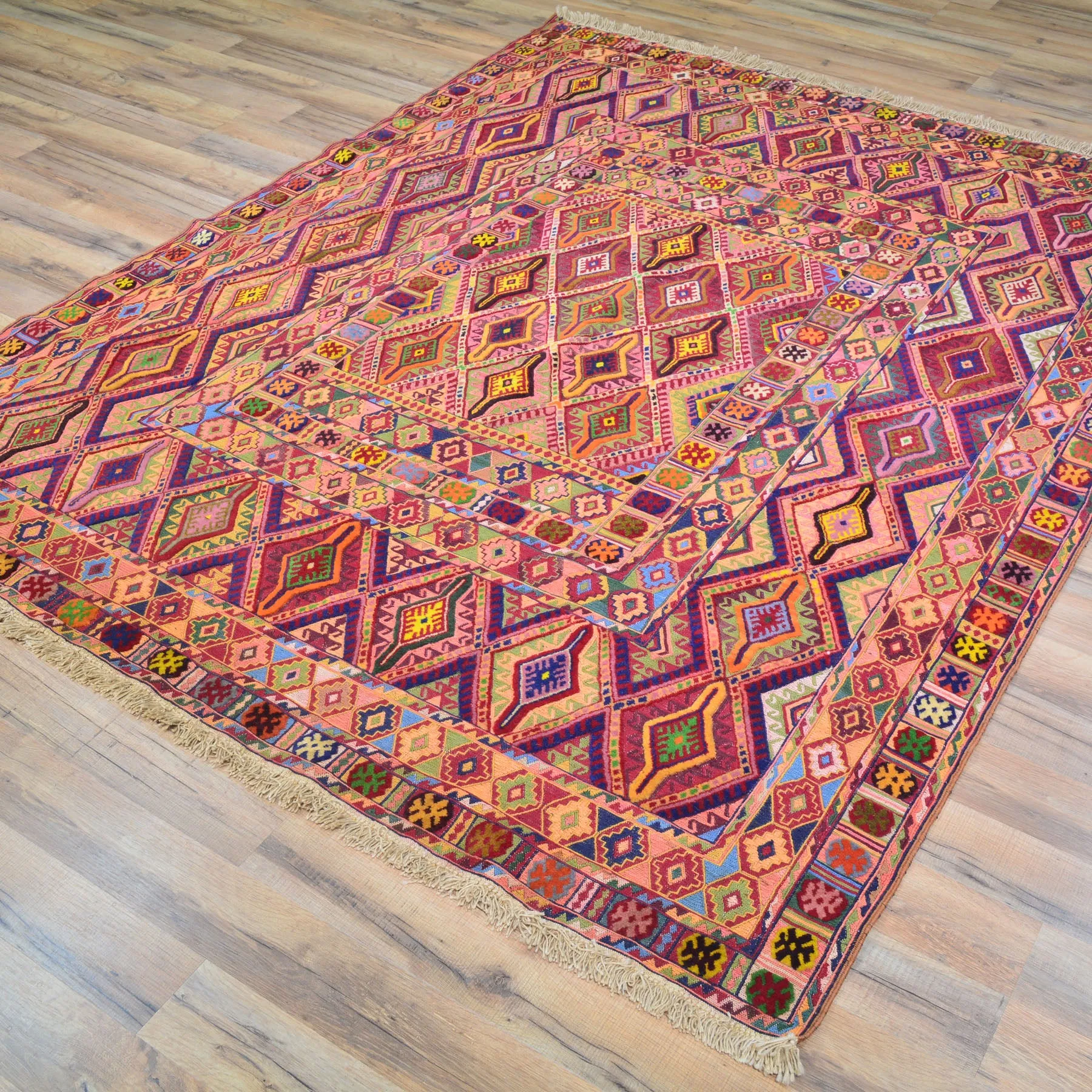 Multi-Weave Oriental Soumak Tribal Handmade Wool Rug (Size 5.0 X 6.5) Cwral-10008