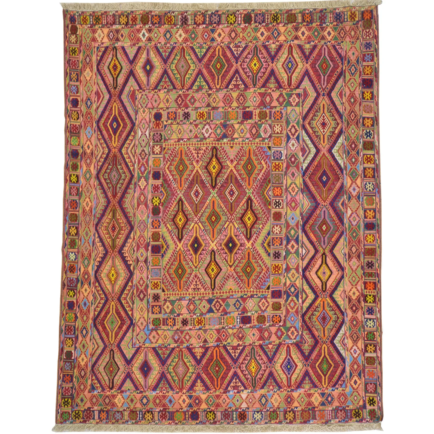 Multi-Weave Oriental Soumak Tribal Handmade Wool Rug (Size 5.0 X 6.5) Cwral-10008