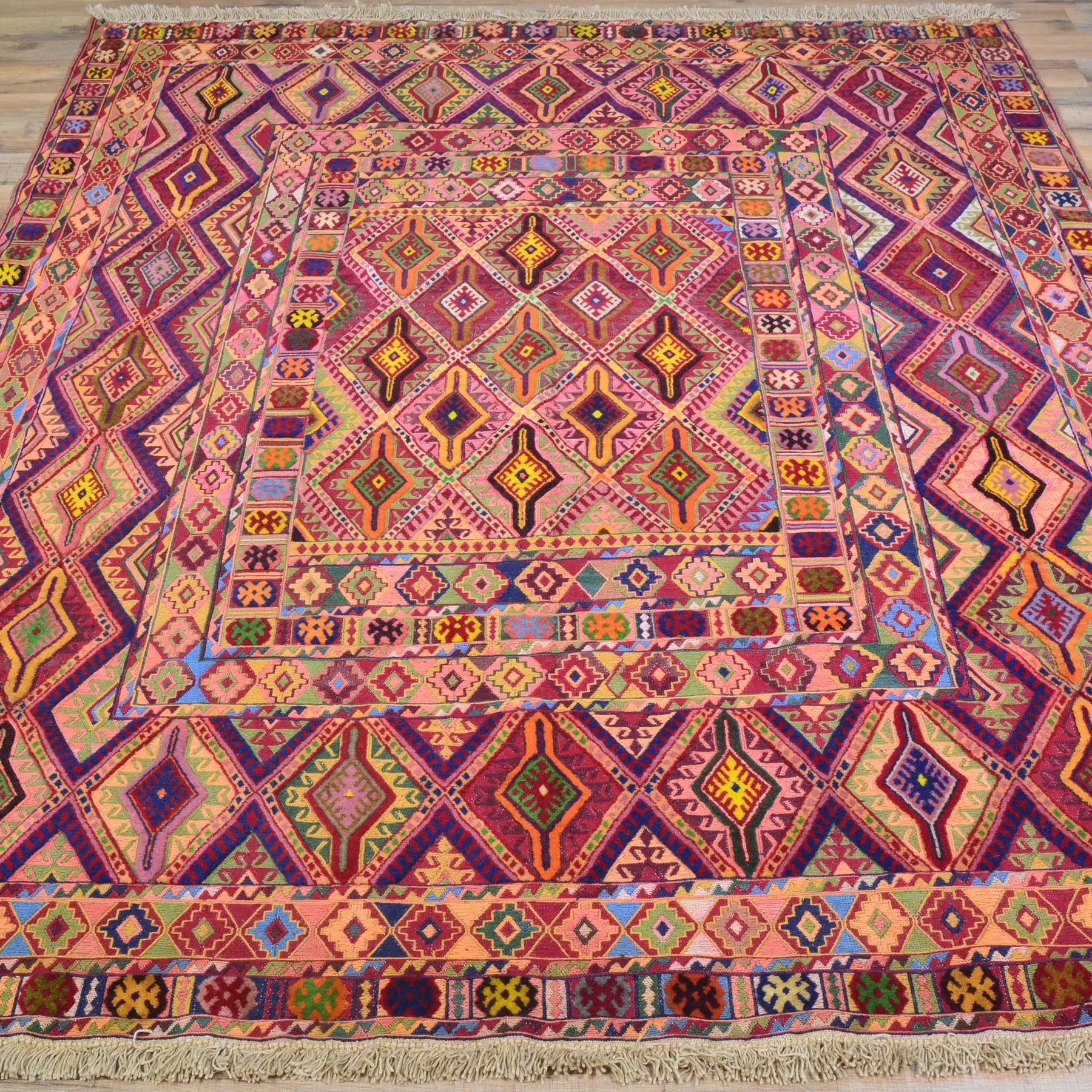 Multi-Weave Oriental Soumak Tribal Handmade Wool Rug (Size 5.0 X 6.5) Cwral-10008