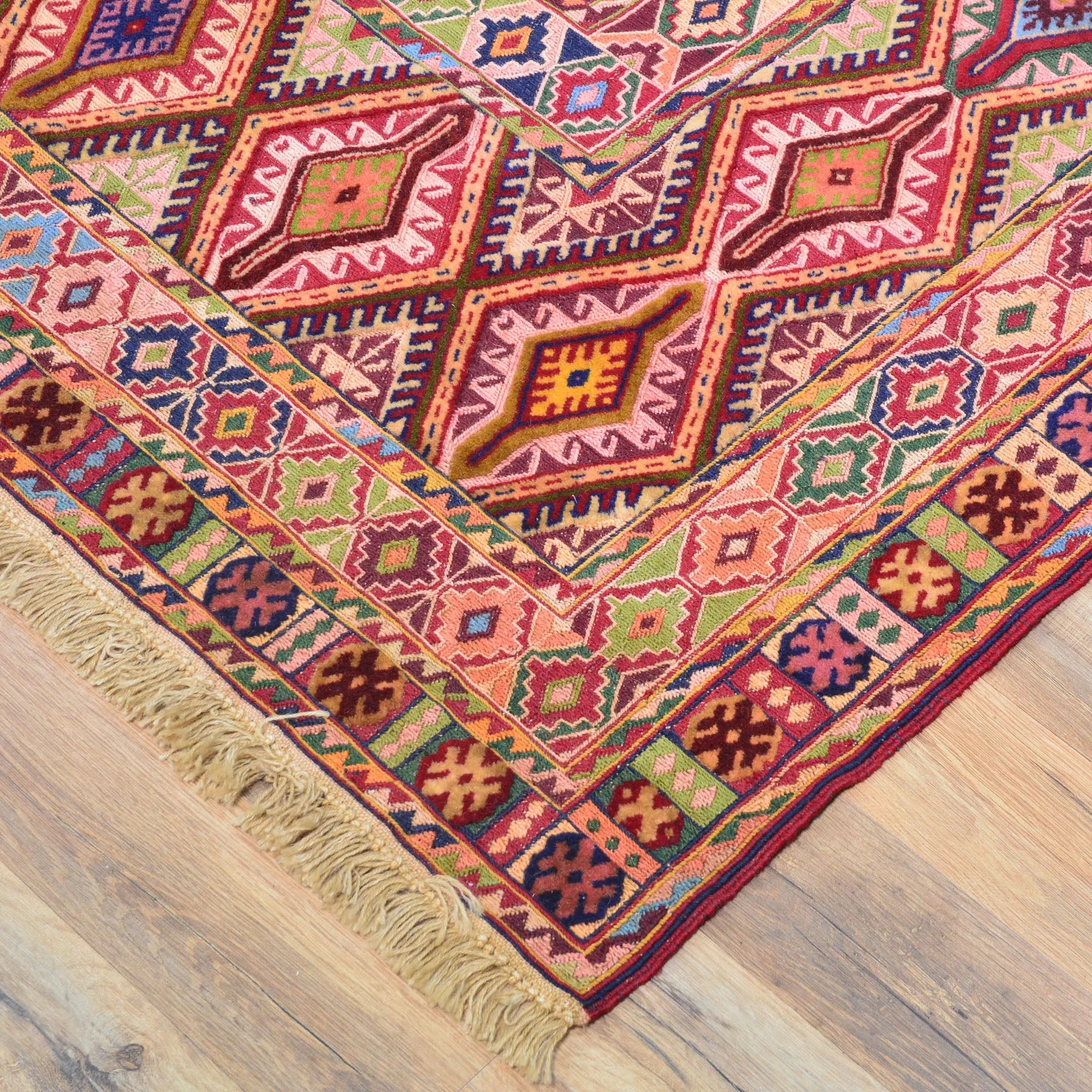Multi-Weave Oriental Soumak Tribal Handmade Wool Rug (Size 5.1 X 6.3) Cwral-10032