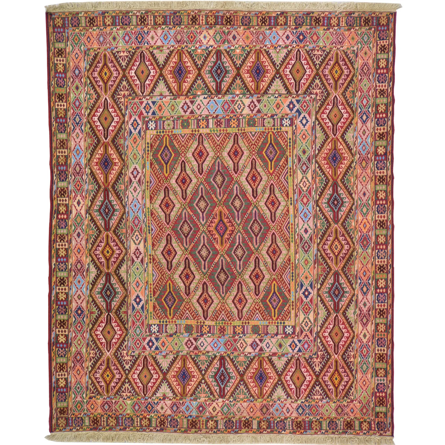 Multi-Weave Oriental Soumak Tribal Handmade Wool Rug (Size 5.1 X 6.3) Cwral-10032