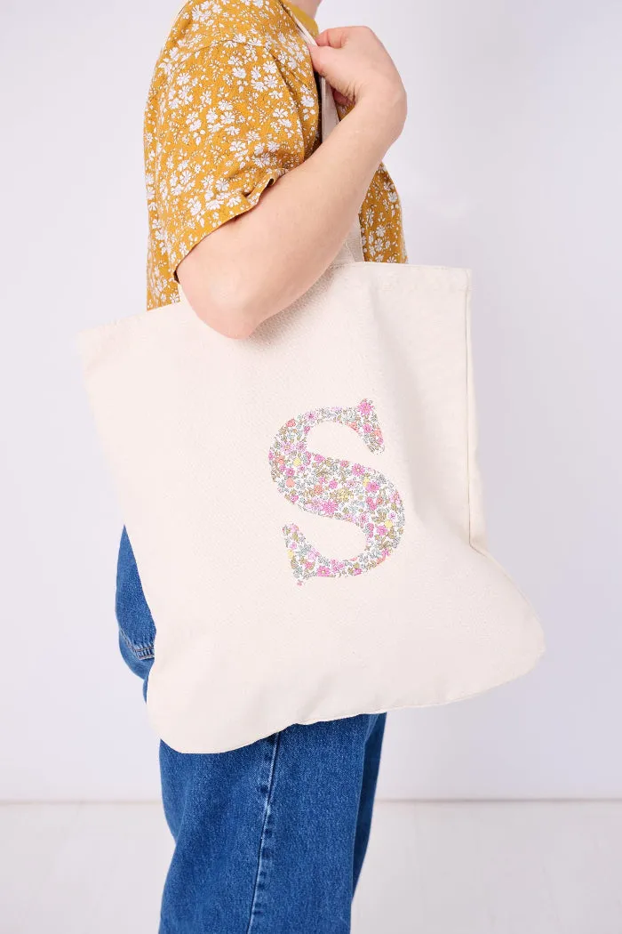 Personalised Liberty Print Canvas Tote Bag