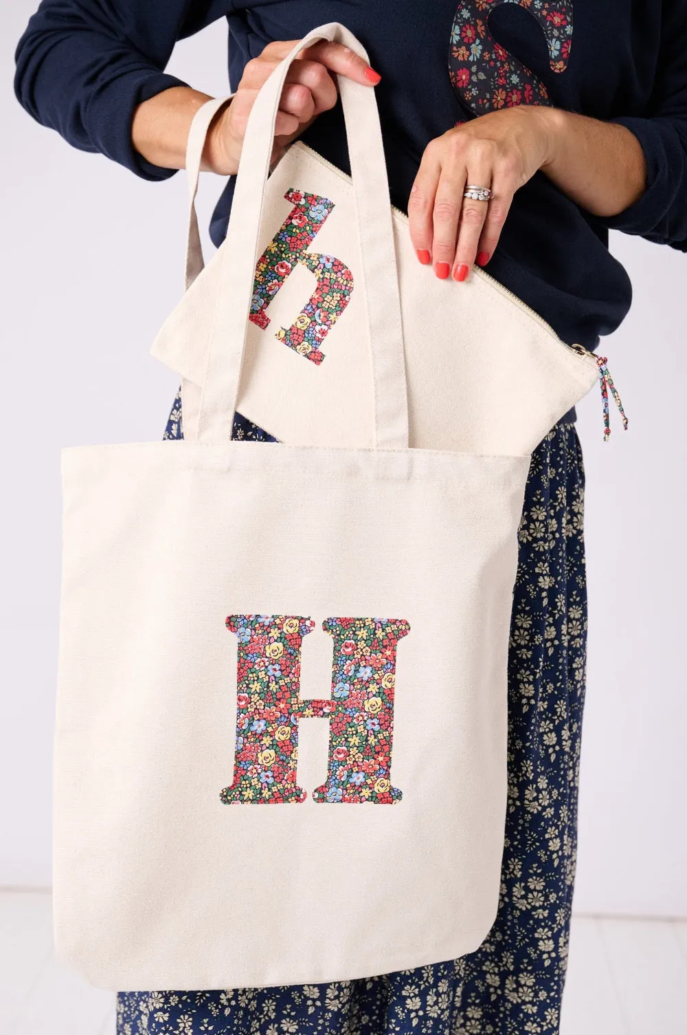 Personalised Liberty Print Canvas Tote Bag