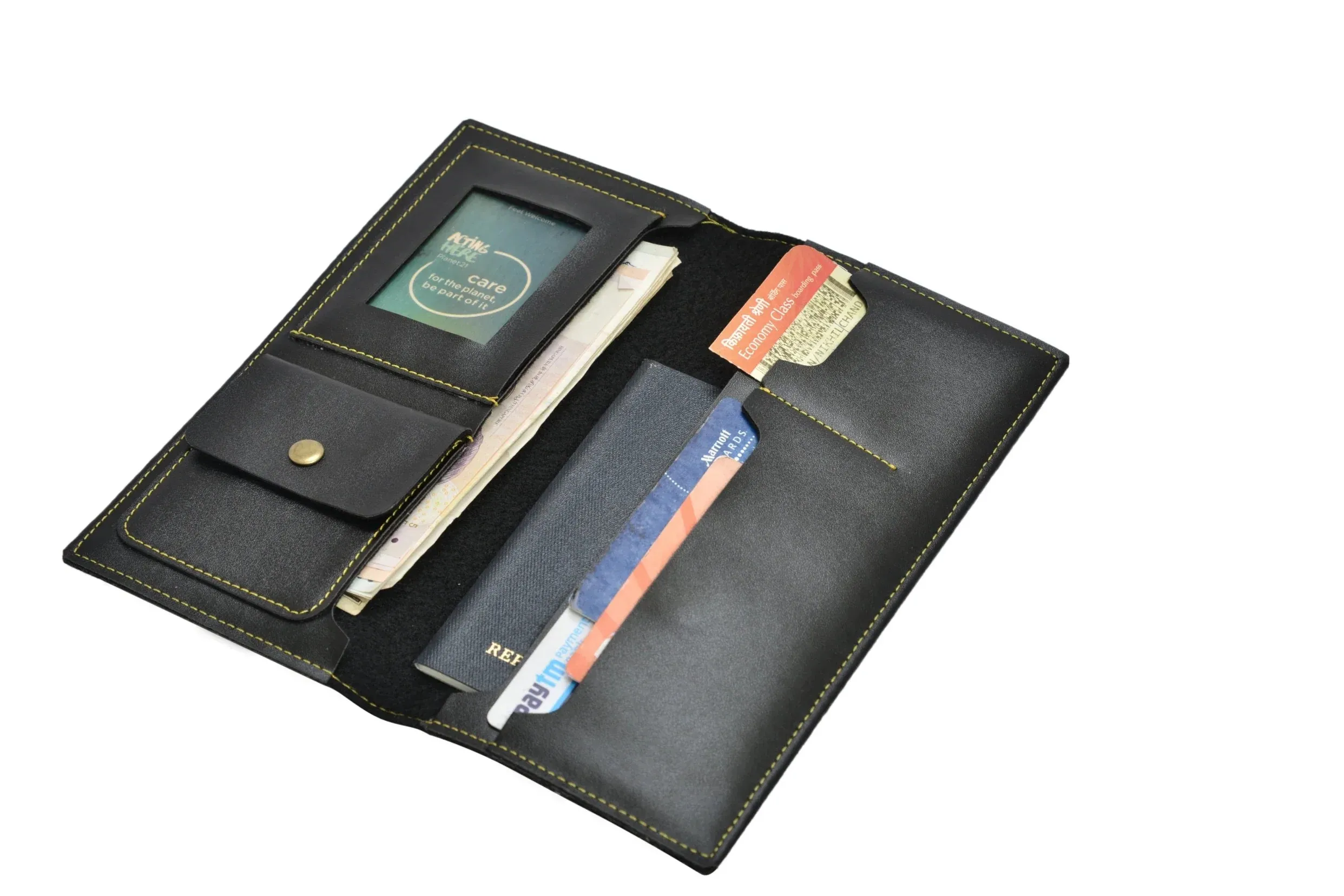 Personalized Travel Organizer Vegan Leather - Black