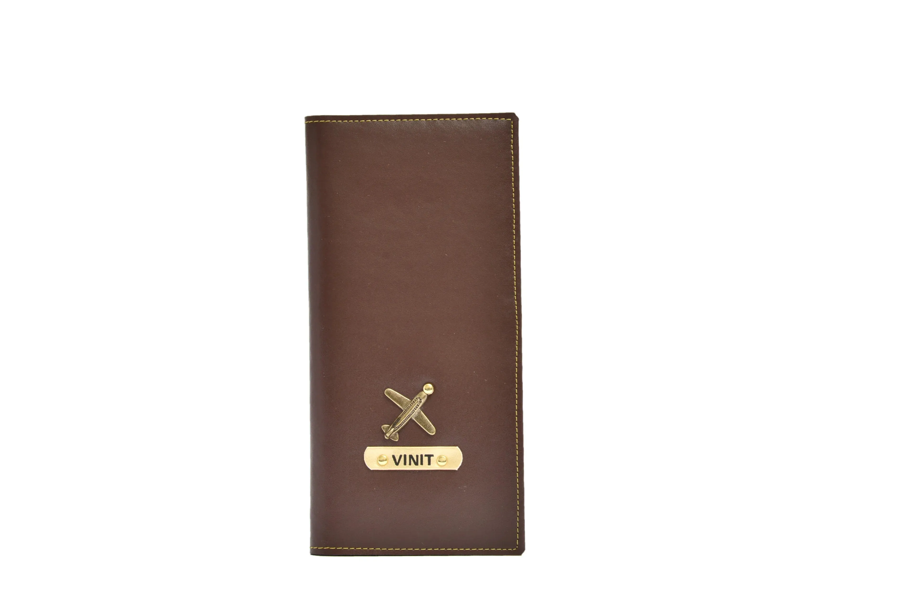 Personalized Travel Organizer Vegan Leather - Brown