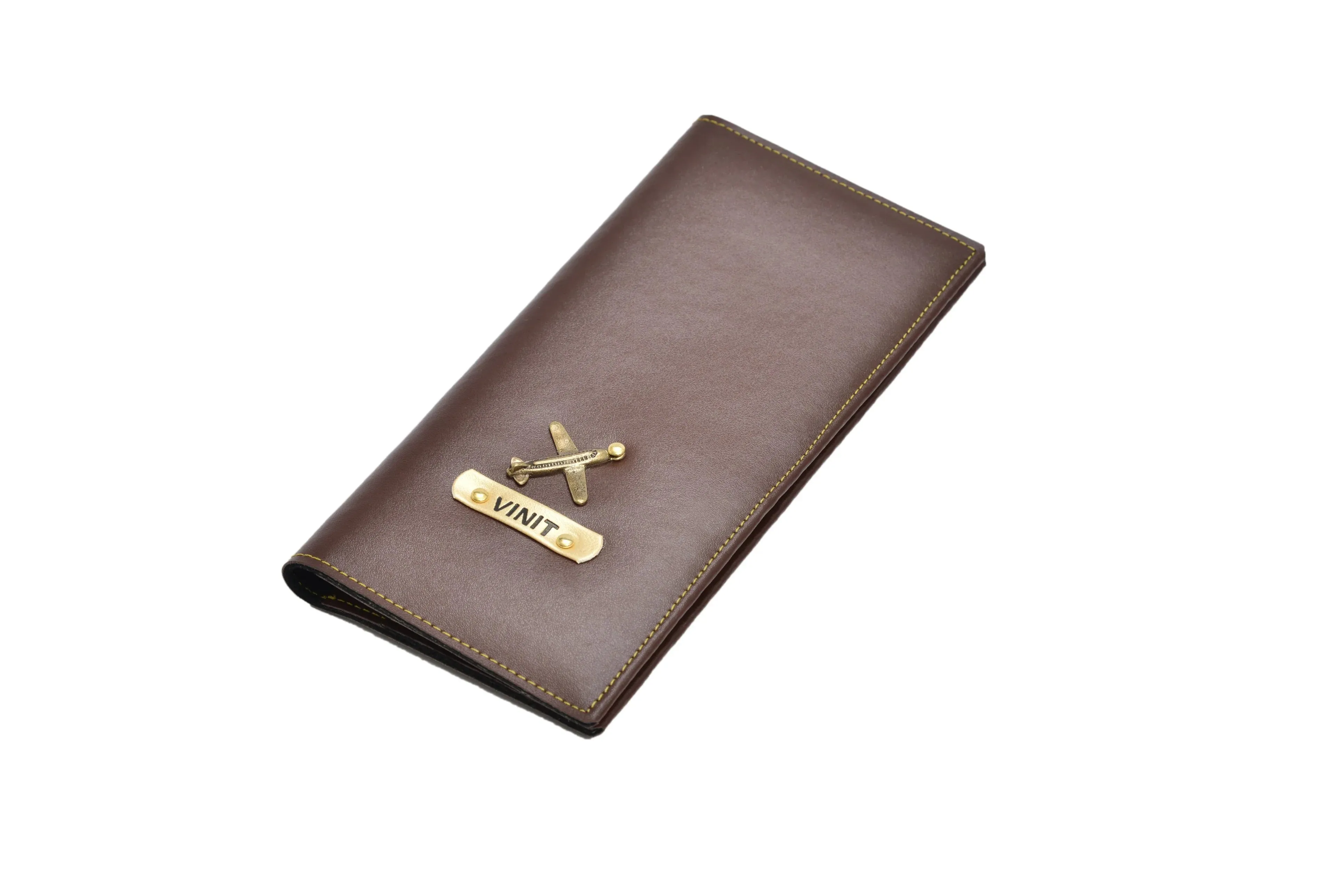 Personalized Travel Organizer Vegan Leather - Brown
