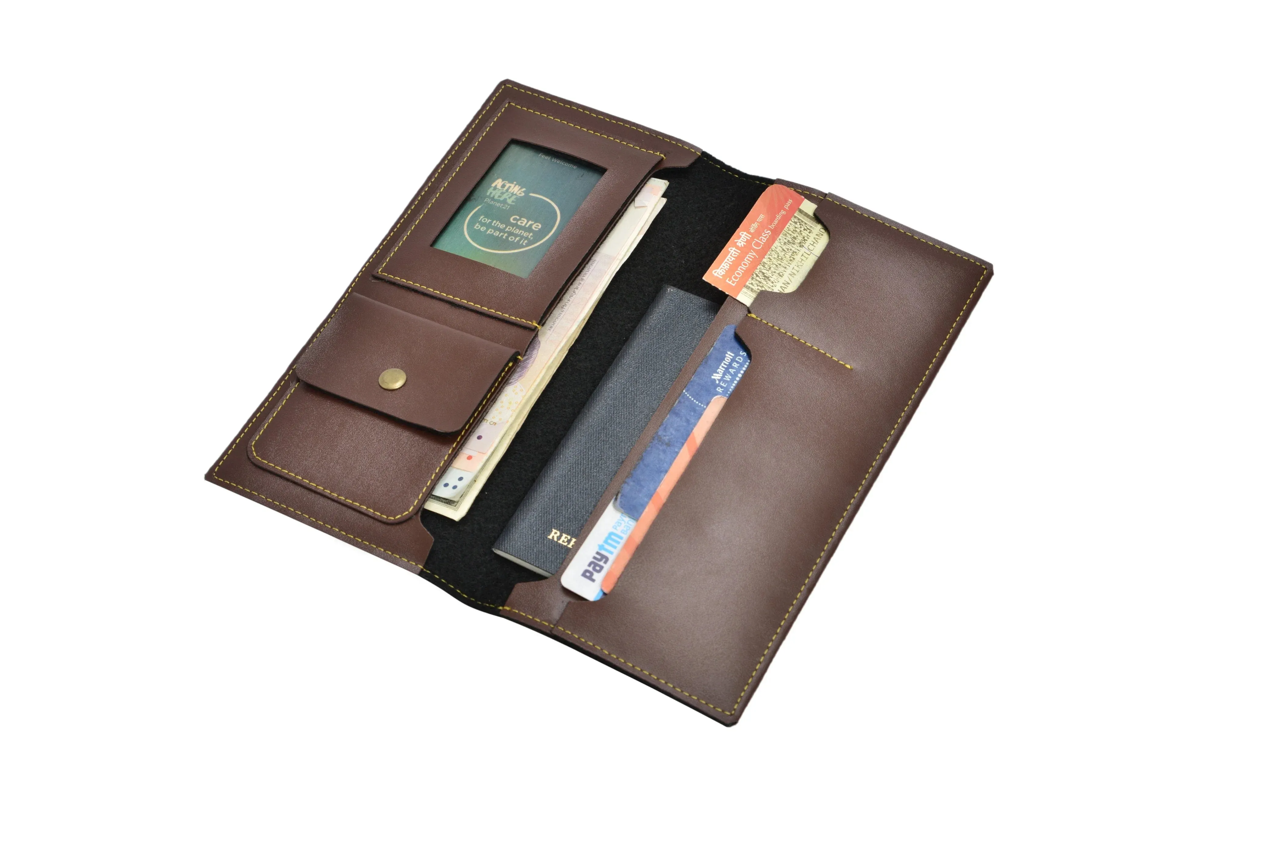 Personalized Travel Organizer Vegan Leather - Brown