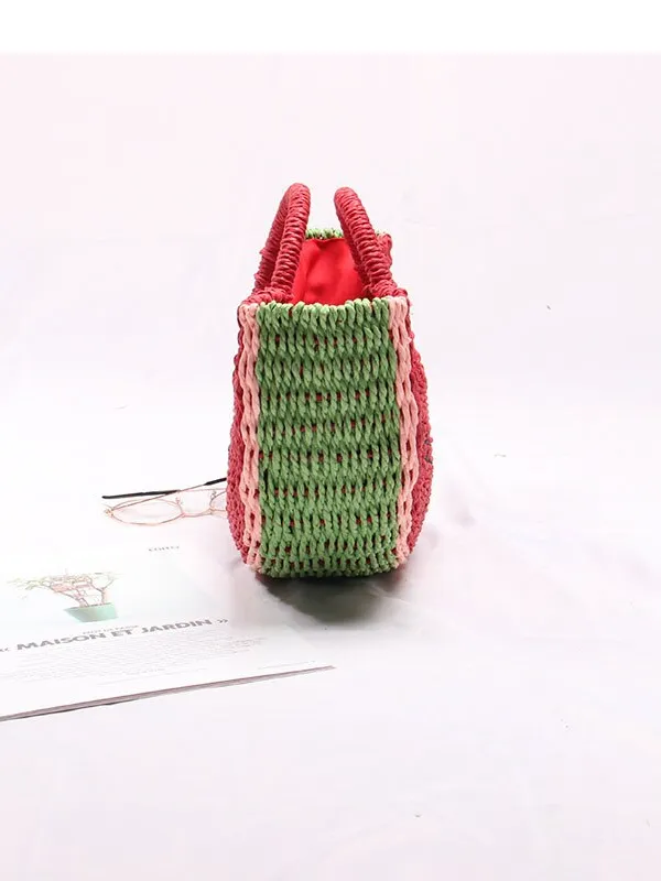 Pick Me Watermelon Straw Beach Bag