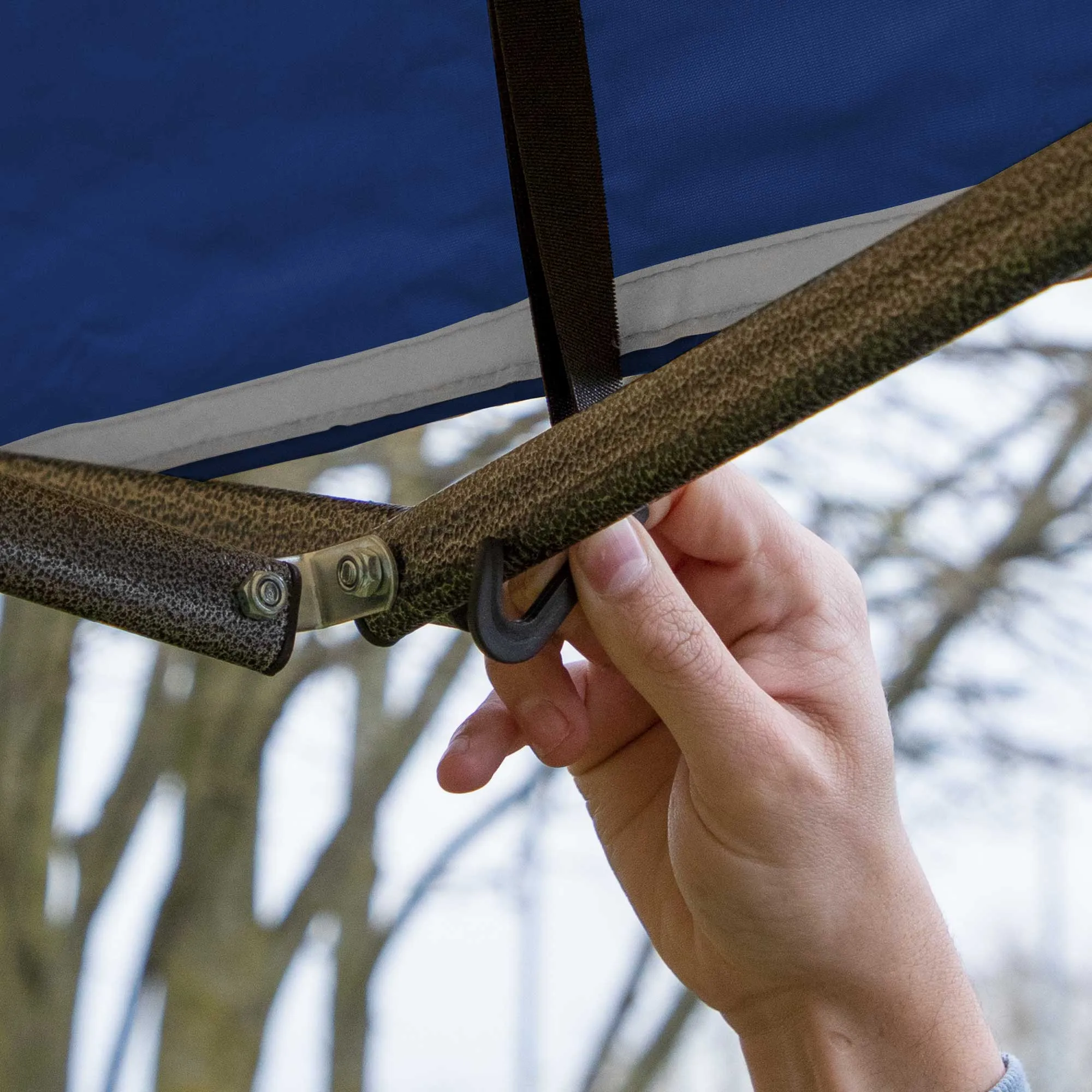 Premium 3x3m Pop-Up Gazebo, Water Resistant, Carry Bag, Stakes & Weight Bags - Blue - DG131