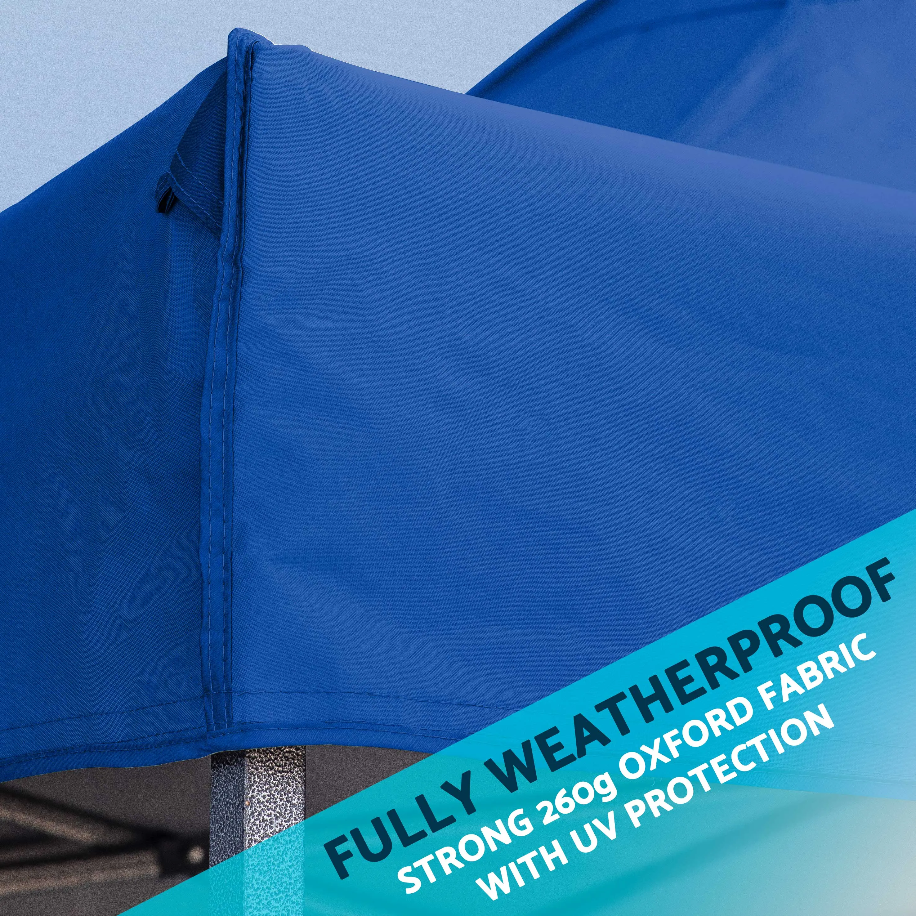 Premium 3x3m Pop-Up Gazebo, Water Resistant, Carry Bag, Stakes & Weight Bags - Blue - DG131