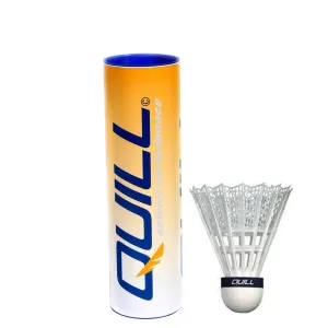 Quill Vantage White Nylon Shuttles / Shuttlecocks - Set of 6