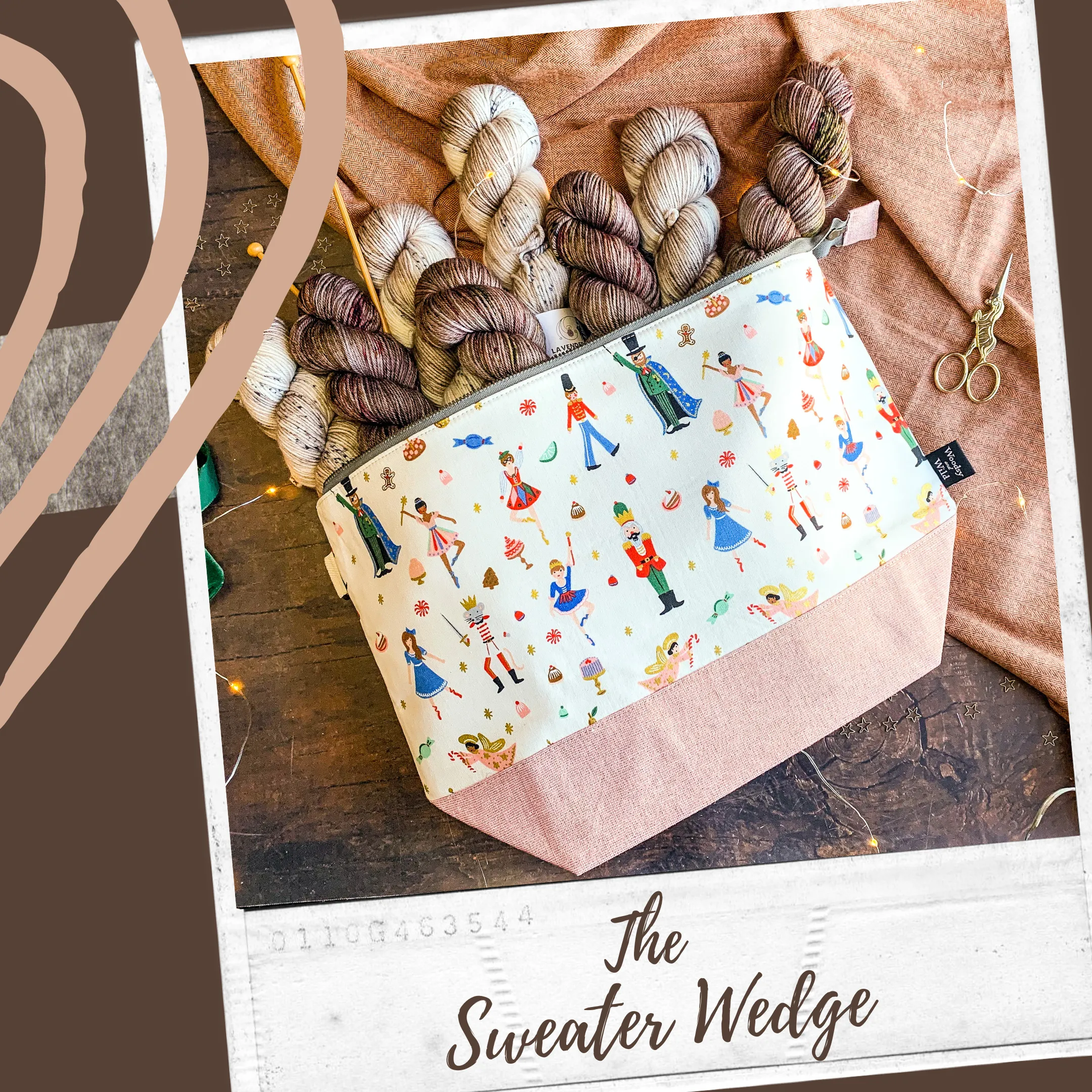"Frosty Forage"- Knitting Project Bag- Ready to Ship