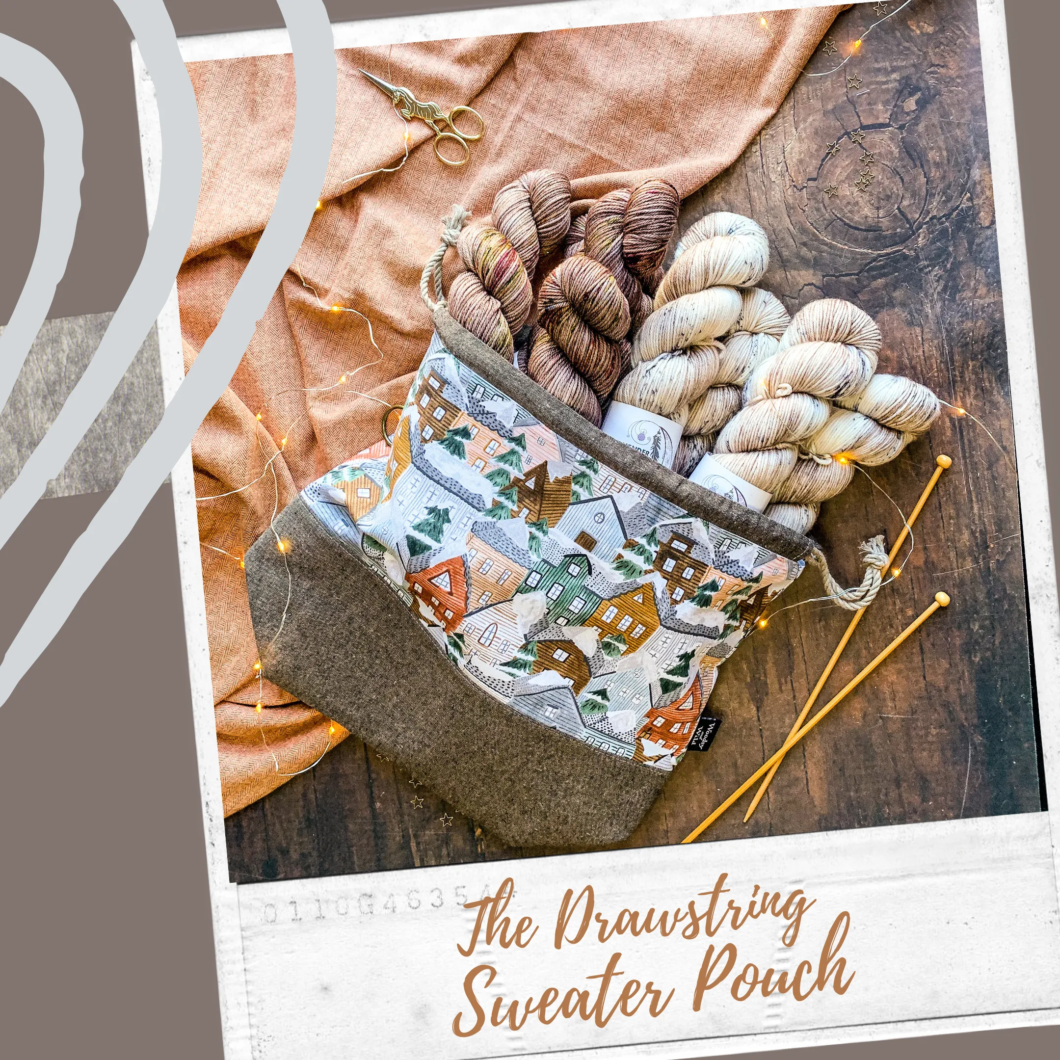 "Frosty Forage"- Knitting Project Bag- Ready to Ship