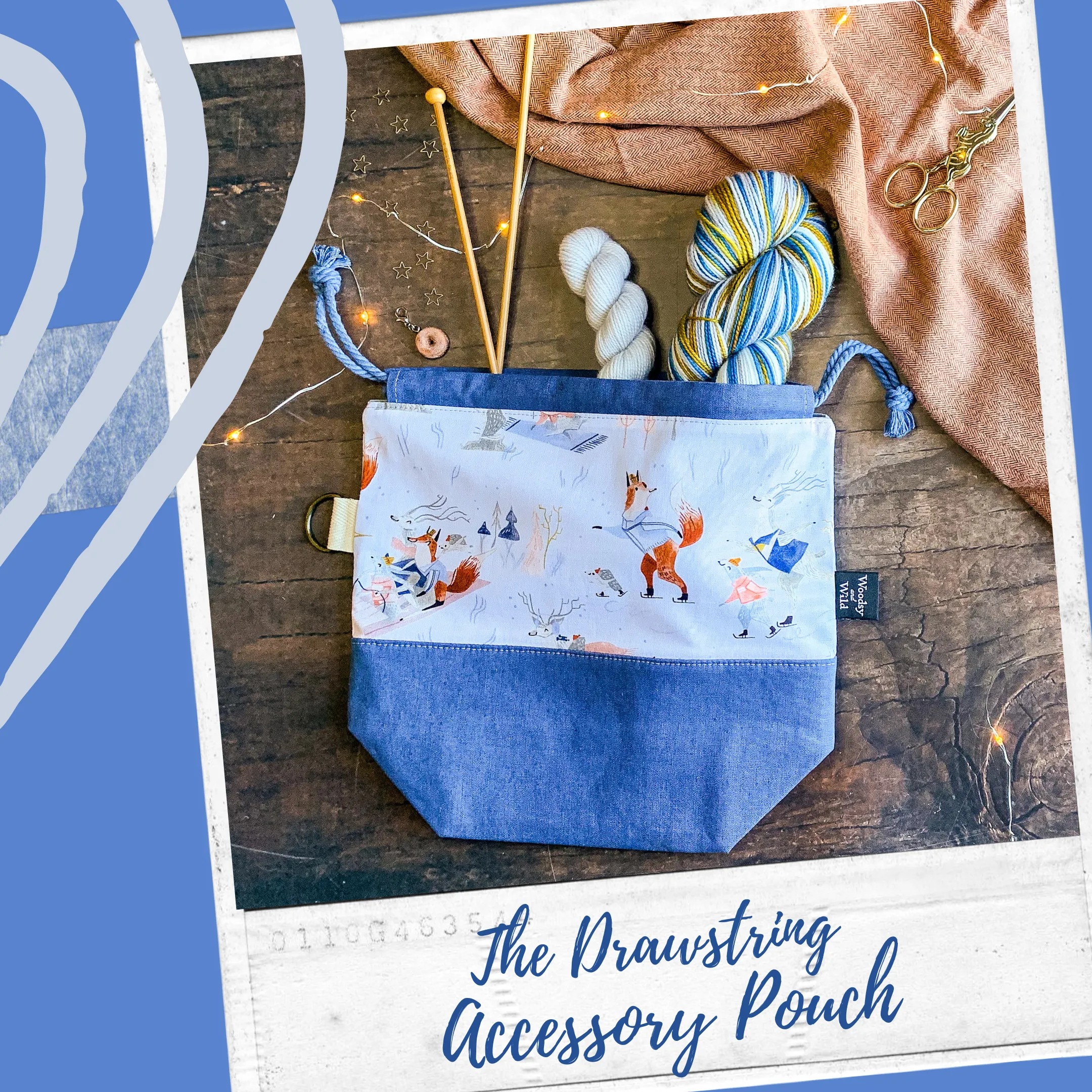 "Frosty Forage"- Knitting Project Bag- Ready to Ship