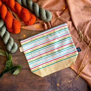 "Holiday Stripe"- Knitting Project Bag- Ready to Ship