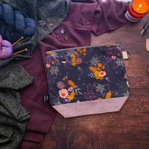 "Spiderweb Floral"- Knitting Project Bag- Ready to Ship