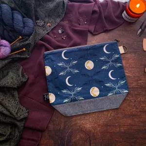 "Twilight Harvest Moon"- Knitting Project Bag- Ready to Ship