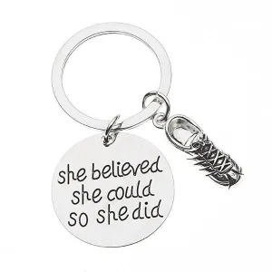 Runner Keychain- She Believed She Could So She Did