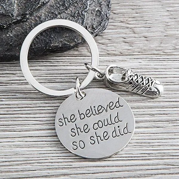 Runner Keychain- She Believed She Could So She Did