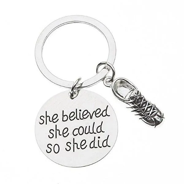 Runner Keychain- She Believed She Could So She Did
