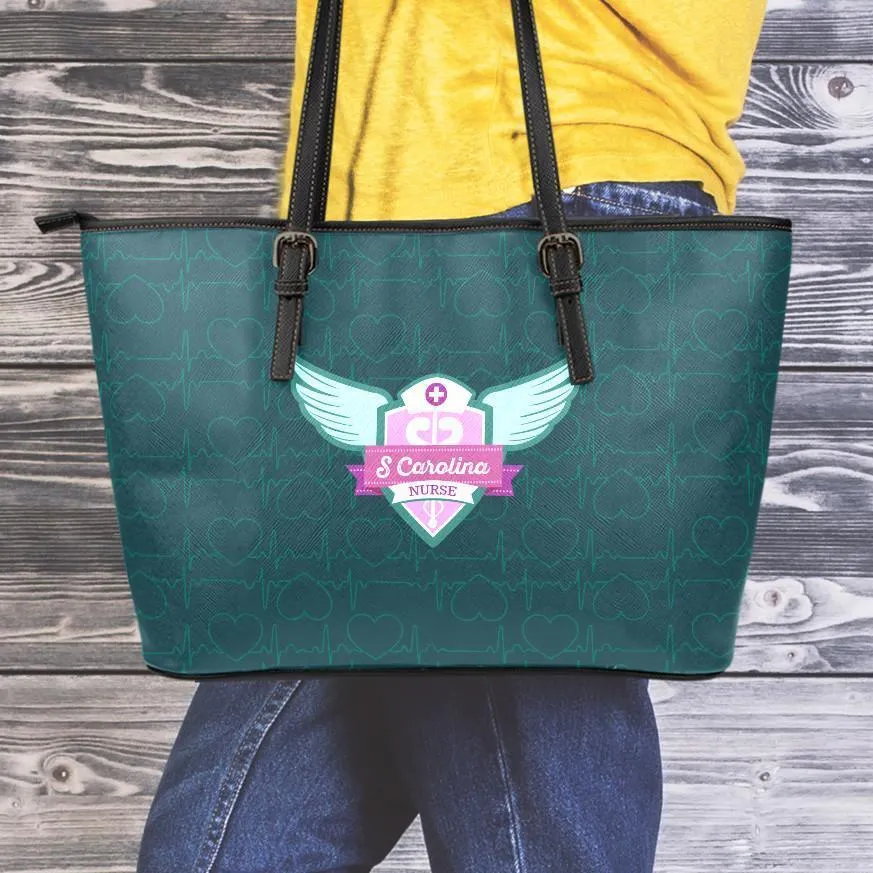 SC Nurse Large Leather Tote Bag