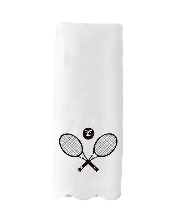 Scallop Guest Tea Towel - CC Tennis Racket