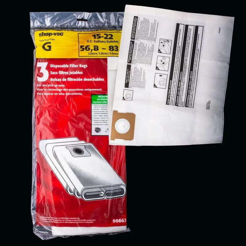 Shopvac OEM Paper Bag Type "G"