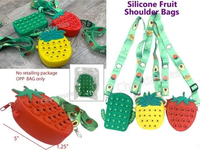 Silicone Fruit Shoulder Bags - Available in 3 Different Colours