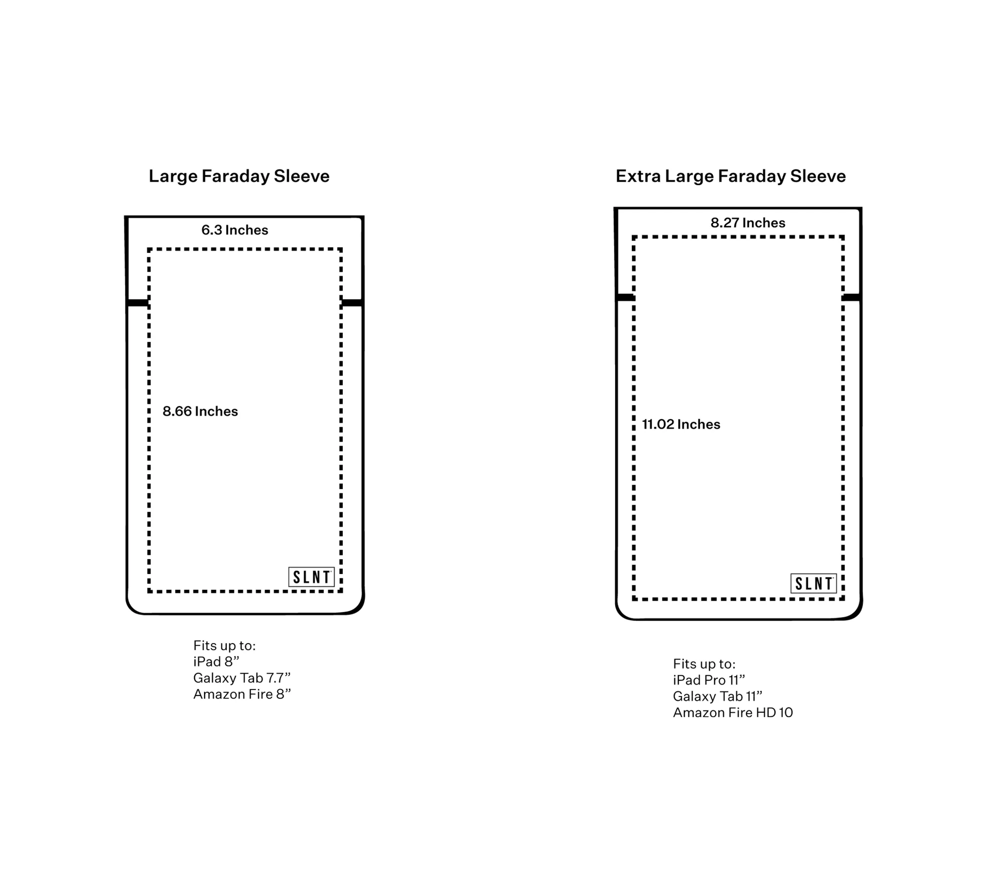 SLNT Utility Faraday Sleeves for Tablets Weatherproof Nylon Black