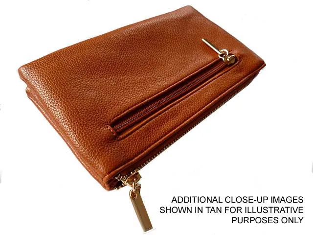 SMALL MULTI-COMPARTMENT CROSS-BODY PURSE BAG WITH WRIST AND LONG STRAPS - SILVER