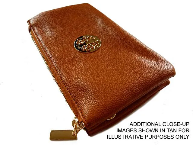 SMALL MULTI-COMPARTMENT CROSS-BODY PURSE BAG WITH WRIST AND LONG STRAPS - SILVER