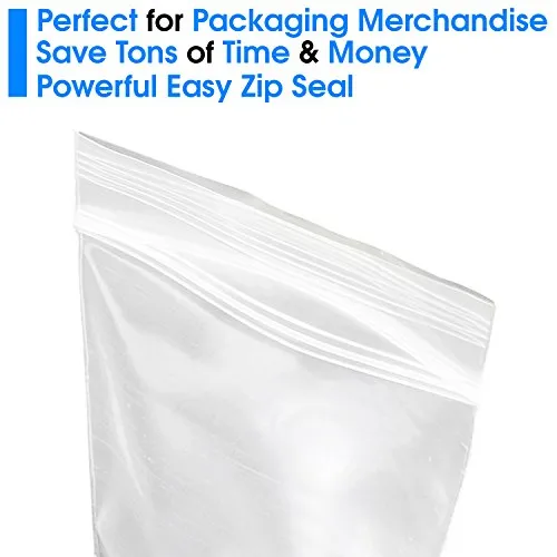 SPARTAN INDUSTRIAL - 12inch X 15inch (100 Pack) 2 Mil Clear Reclosable Zip Plastic Poly Bags with Resealable Lock Seal Zipper
