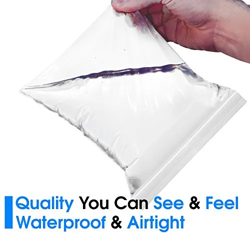 SPARTAN INDUSTRIAL - 12inch X 15inch (100 Pack) 2 Mil Clear Reclosable Zip Plastic Poly Bags with Resealable Lock Seal Zipper